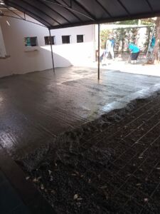 Obra do pátio do bar